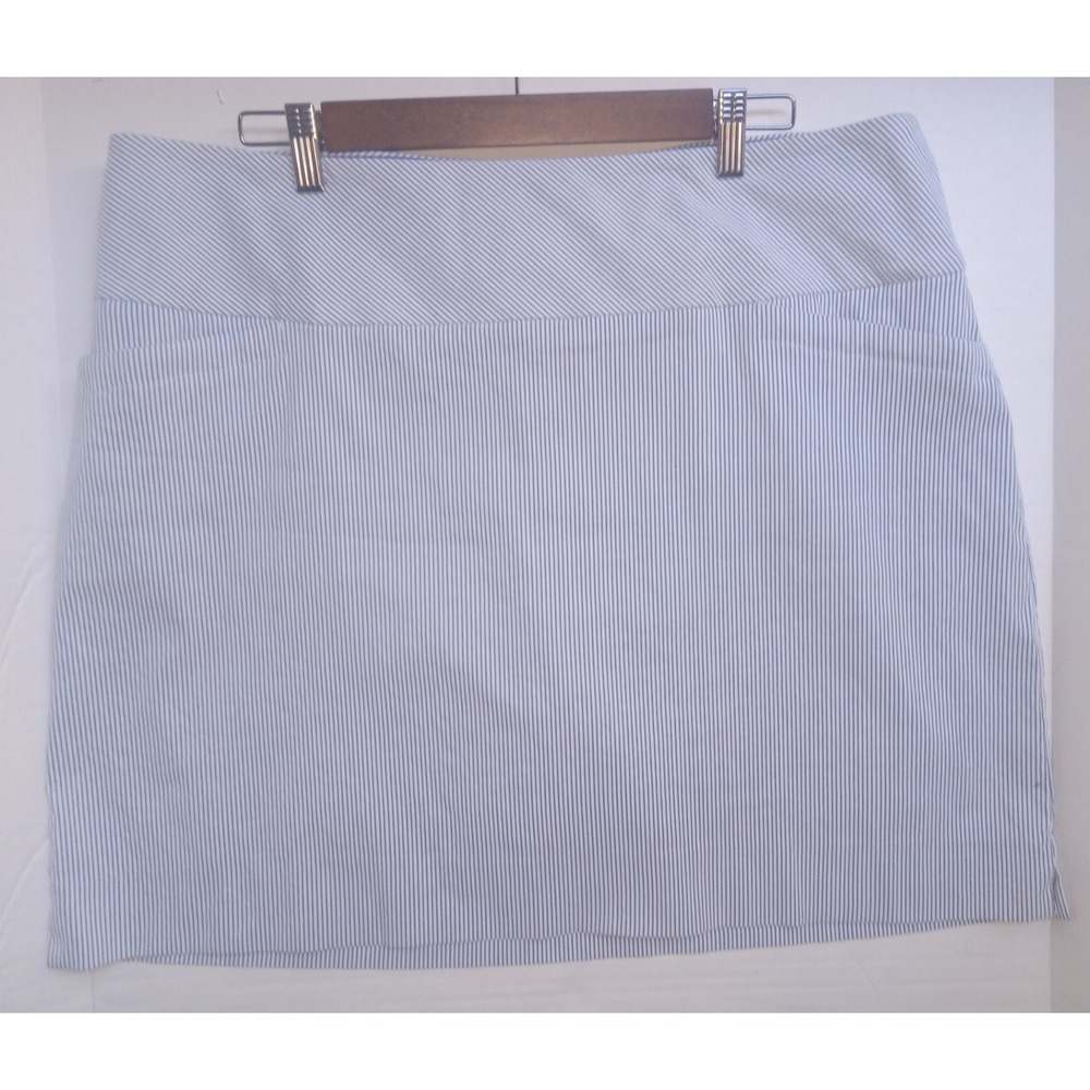 S.C. & CO Skort XXL Women's Blue Pinstripe Stretch Pull On Skirt w/ Shorts Under